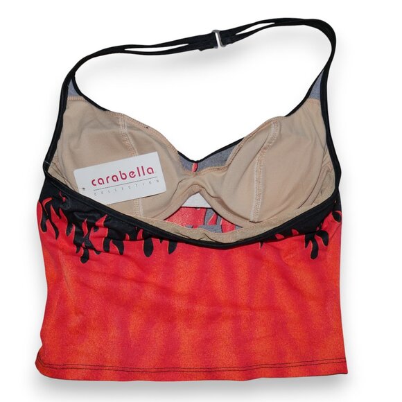 Vintage Carabella Heatwave Tankini Size 15/16 Fire Flames Midriff Swim Top NOS - Picture 2 of 7